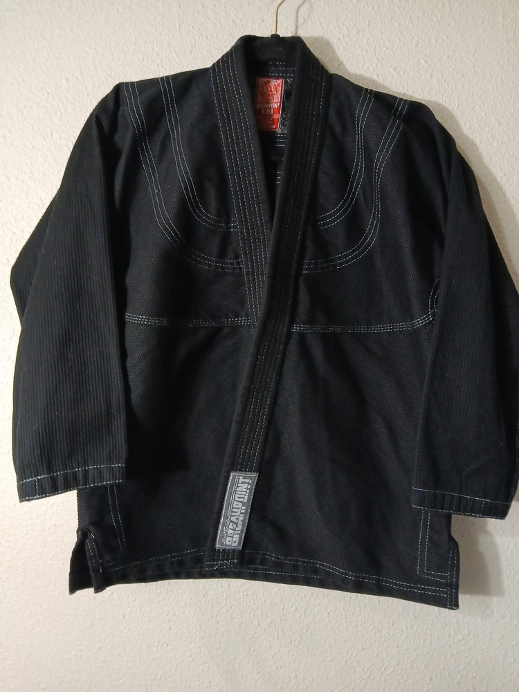 Breakpoint Jiu Jitsu Gi Coat Jacket Youth Sz K3 Black BJJ Judo MMA Martial Arts