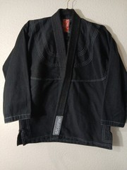 Breakpoint Jiu Jitsu Gi Coat Jacket Youth Sz K3 Black BJJ Judo MMA Martial Arts