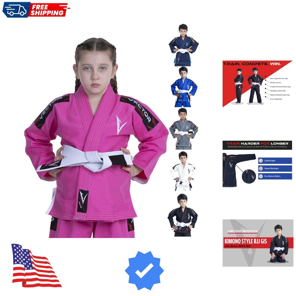 Brazilian BJJ Gi Jiu Jitsu Gi for Child Kids Gi Uniform Durable Pant & Jacket…