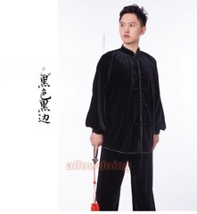 Fall Winter Unisex Tai chi Uniforms Korean velvet Kung fu Martial arts Suit Warm