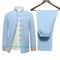 3pcs Traditional Chinese Linen Kung Fu Tai Chi Uniform Retro Plus Size Tang Suit