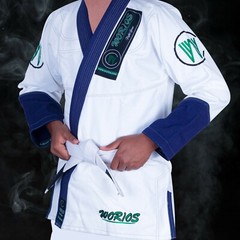 Worios Competition | Limited Edition BJJ Gi White/Navy Blue Kimono Adults