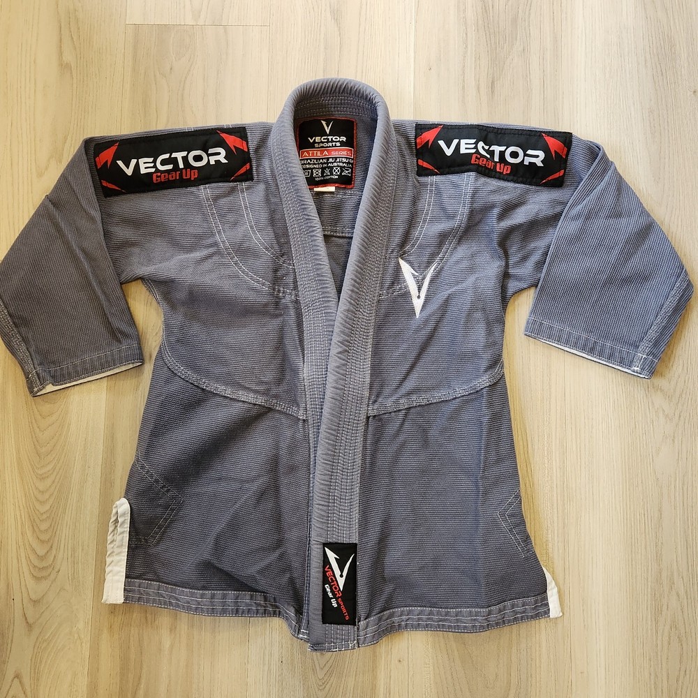 Vector Sports Brazilian Jiu Jitsu Gi Top Size K3 Gear Up Attila Series Gray Kids