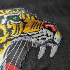 Vintage Macho Brand Karate 2 PC Gi Large Tiger & Other Patches Youth SZ O/140