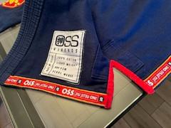 OSS- OSHINOBU-JIU JITSO ONI * SIZE M 1 – Embroidered in Navy, Yellow Gold & Red!