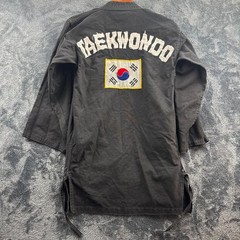 VTG Black Taekwondo Gi Jacket Heavy Canvas Size 0 – 18.5″ PTP, 33.5″ L