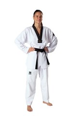 KWON PREMIERE PLUS Taekwondo Uniform BLACK V-neck