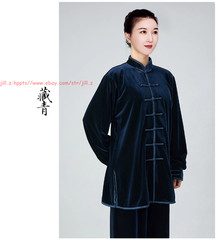 Fall Winter Unisex Tai chi Uniforms Korean velvet Kung fu Martial arts Suit Warm