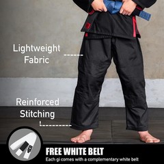 Elite Sports IBJJF Ultra Light BJJ Brazilian Jiu Jitsu Gi for Kids with Presh…