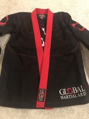 Global Martial Arts Brazilian Jiu Jitsu Size A0 Black Top Only Sports