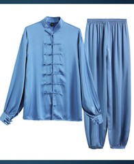 Summer Acetate Ice Silk Taiji Suit Tai Chi Uniform Six Colors Long Sleeved Wushu