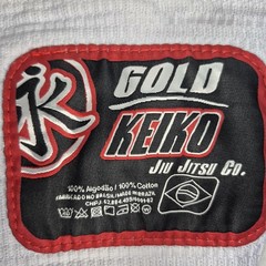Keiko Raca Kimono Brazilian Jiu Jitsu White Gi Top Size 4 BJJ Gold Heavyweight