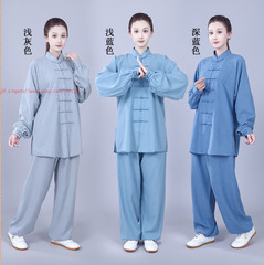 Unisex Tai Chi Kung Fu Suit Linen Cotton Morning Exercise martial arts Uniforms