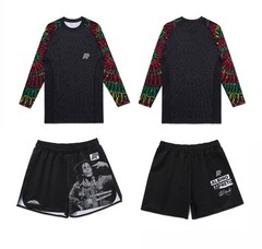 Albino and Preto x BOB MARLEY ‘UPRISE SWIRL’ Rash Guard LS Short No Gi MMA