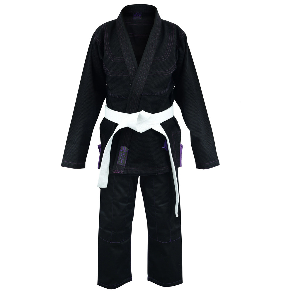 Women BJJ Kimono Black Purple Brazilian Jiu jitsu Gi Uniform