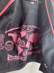 Fuji Sekai BJJ Gi Jacket Black Pink Trim Women’s W1 Lightweight Jiu Jitsu