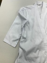 Unisex Karate Gi Wrap Jacket Pants Uniform Martial Arts Size 3 White