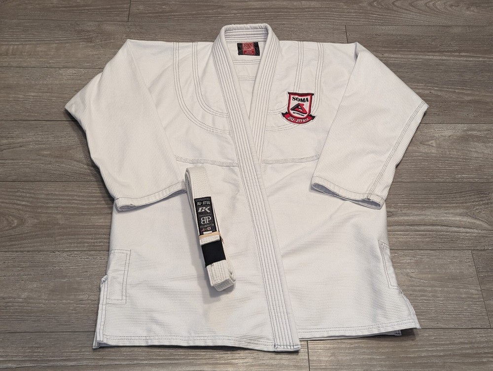 Break Point BP A3 White Uniform Top Soma Academy Jiu jitsu MMA Adult w/CK Belt