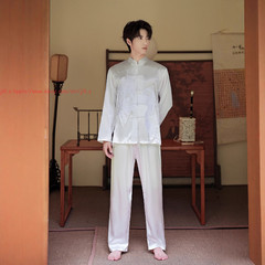 Tang Suit Men Hanfu Chinese Traditional Kung Fu Tai Chi Uniform Shirt and Pants