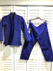 Gameness Martial Arts Professional Fight Wear Size A0 Pants Size 18 Top Blue