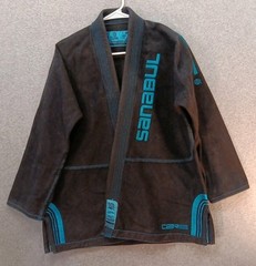Sanabul Jacket Top Adult’s Size A1 Black And Teal Gi Jiu Jitsu Martial Arts GUC