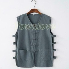 Chinese Kung Fu Tai Chi Vest Sleeveless Garment Martial Arts Wingchun Uniform