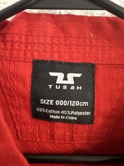 Tusah Kids World Taekwondo Red Shirt Size 000 Uniform Ktma Martial Arts