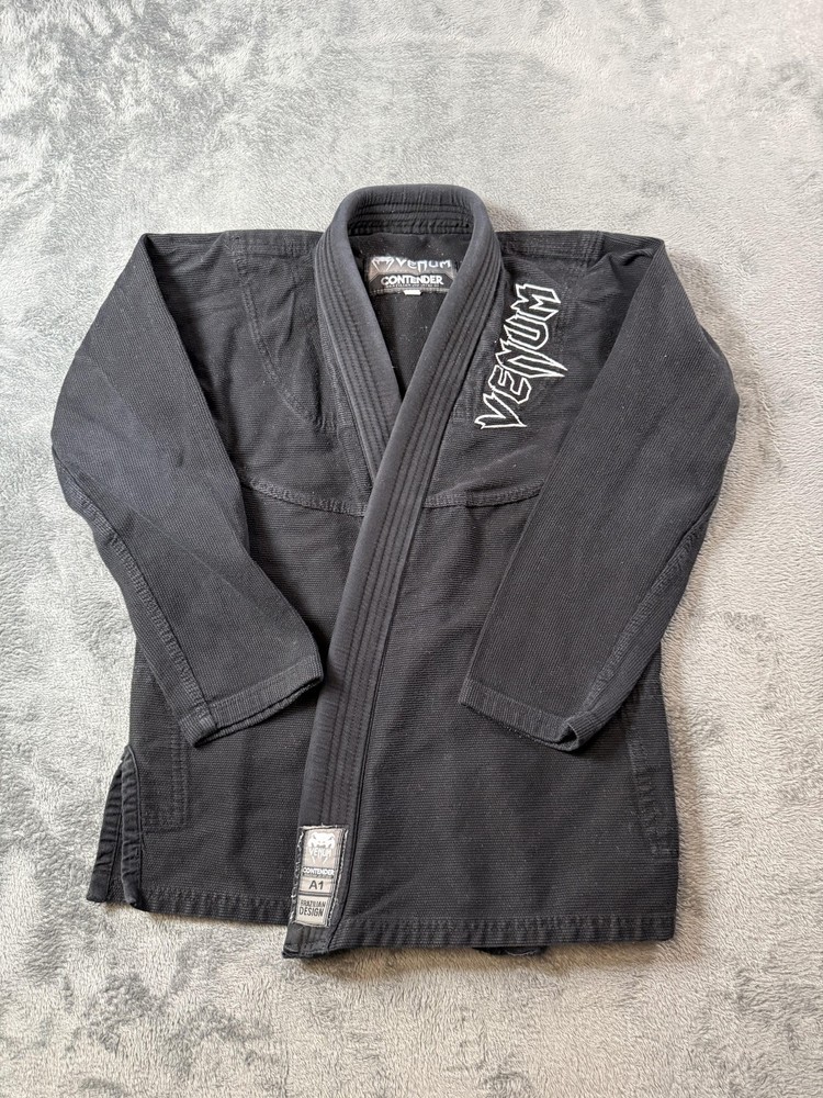 Venum Contender BJJ Gi Jacket Top A1 Small Black 100% Cotton Mens Jiu Jitsu