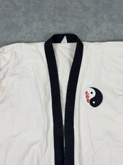 CENTURY Tai Chi Jacket Kimono Top XL White Mens Martial Arts Yin Yang Patch USA