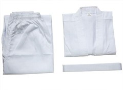 NEW W PC. KIDS/SMALL ADULT UNISEX Sz 3 WHITE KARATE MARTIAL ARTS UNIFORM