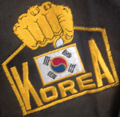 Vintage Taekwondo Korea Japan Karate Association Black Gi Patches