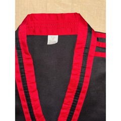 Kids Black Red Trim Karate Taekwondo Martial Arts Uniform Set Size 0