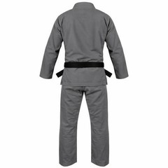 Premium Grey Karate Gi Martial Arts Uniform with Black Belt – Professional suit.