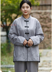 Unisex Shaolin Buddhist Monk Meditation Kung Fu Uniform Cotton Buckle Suit Sets