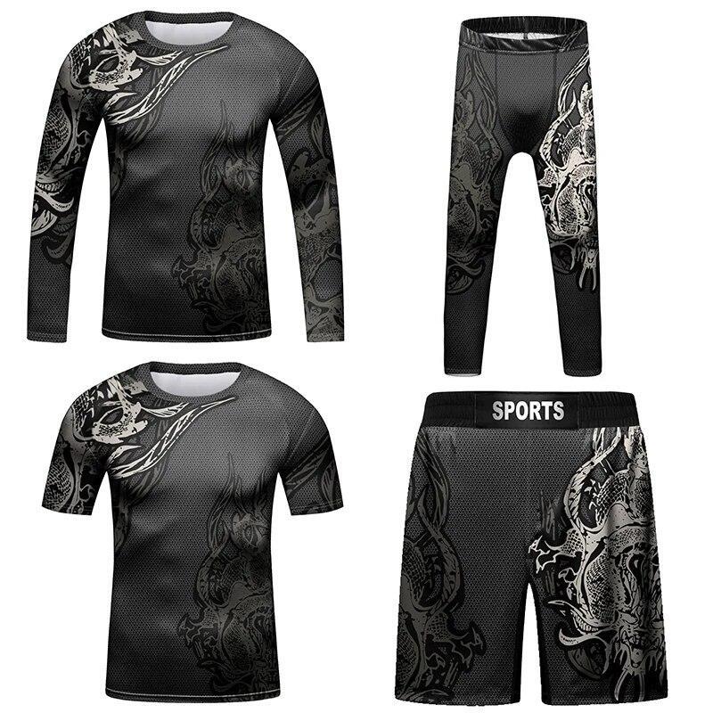 Kids Brazilian Jiu-Jitsu BJJ MMA Rashguard Shorts Set Anime Fighter DBZ