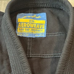 Gold BJJ Aeroweave Gi Black Jiu-Jitsu Black blue Stitching and yellow Logo A1H