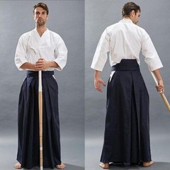 Women Mens Loose Japanese Kendo Suit Aikido Martial Arts Uniform Bule White Robe