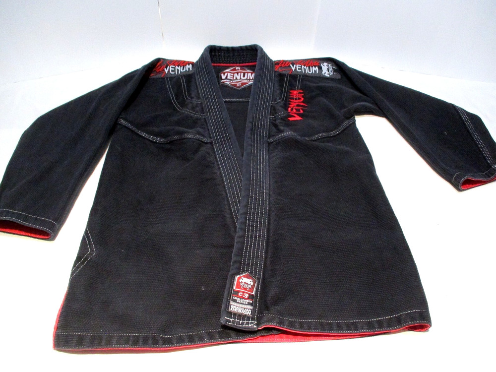 Venum Jiu Jitsi „Challenger” Series Jacket Youth Size C3, Black Cotton Red Trim