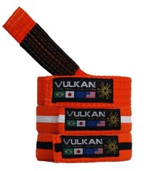 VULKAN KIDS JIU-JITSU ORANGE BELT W/ BLACK STRIPE SIZE M1 NEW MADE IN BRAZIL🇧🇷