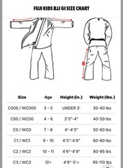 Fuji Kids Youth Childrens All Around Brazilian Jiu Jitsu Gi Jiu-Jitsu BJJ Black