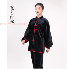Fall Winter Unisex Tai chi Uniforms Korean velvet Kung fu Martial arts Suit Warm