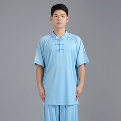 Silk Kung Fu Tai Chi Uniform T-Shirt Pants Summer Martial Arts Wingchun Suit New