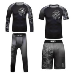 USA Ship Kids Brazilian Jiu-Jitsu BJJ MMA Uniform Combo Set Rashguard Shorts