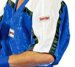 TOPTEN SPORT KARATE KICKBOXING ULTRALIGHT MESH UNIFORM 1605 B BLUE WHITE Gi WAKO
