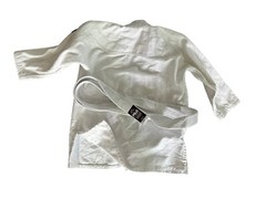Fuji Kimono Kids Unisex Size 00 White Martial Arts Jiu Jitsu Shirt Top