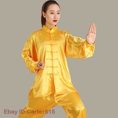 Chinese Kung Fu Tai Chi Faux Silk Uniform Arts Wushu Wing Chun Sets Unisex