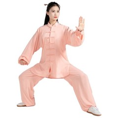 Traditional for Chi Uniform Faux Linen Long Sleeve Martial Arts Kung Fu Clot