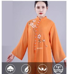 Women Soft Silk Satin Tai Chi Suit Kung Fu Wushu Martial Uniform Jacket Pants