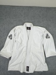 Gracie Jiu-Jitsu BJJ Gi Jacket Kimono Top M White Mens 100% Cotton Uniform
