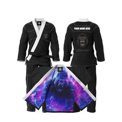 Custom Made Black Brazilian Jiu Jitsu Gi | Personalized Back Name Design | Inner